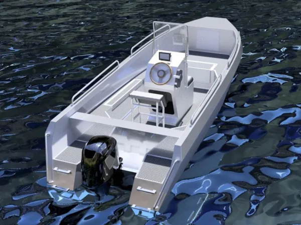 18 Foot (5.5 meters) Aluminum Utility Skiff Plans with center console